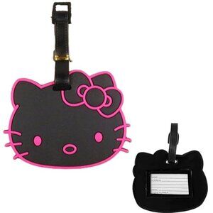 Hello Kitty Black Pink Silicone Luggage Tag Travel Bag ID Tag